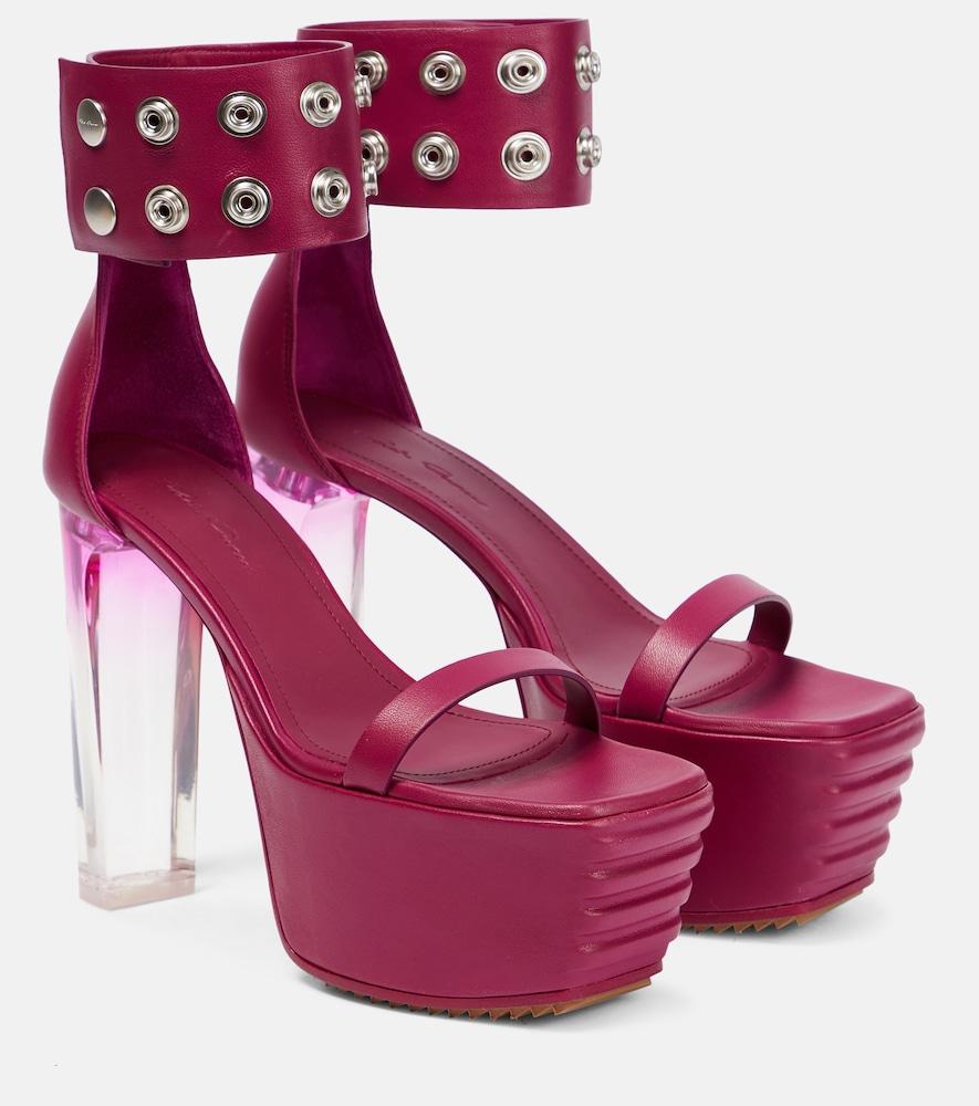 rick owens minimal leather platform sandals