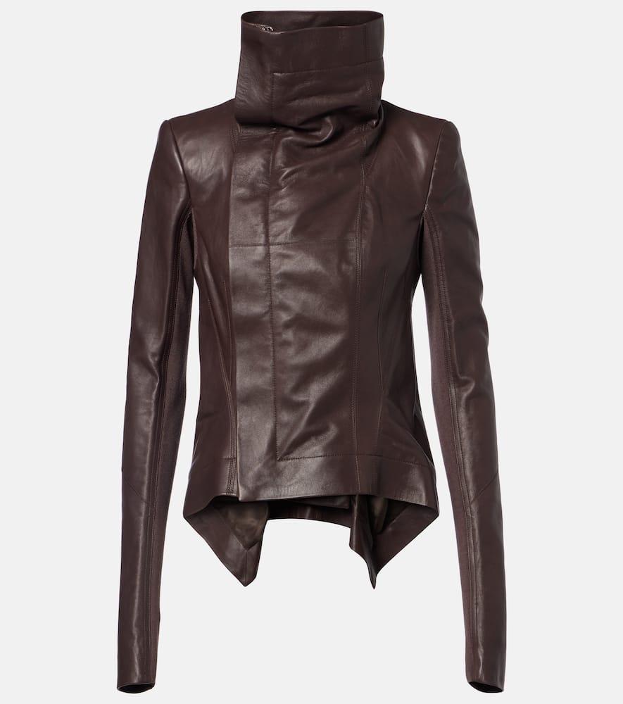 rick owens naska asymmetric leather jacket