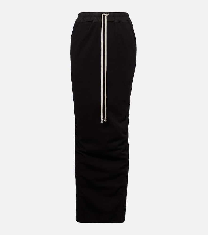 rick owens pillar cotton jersey maxi skirt