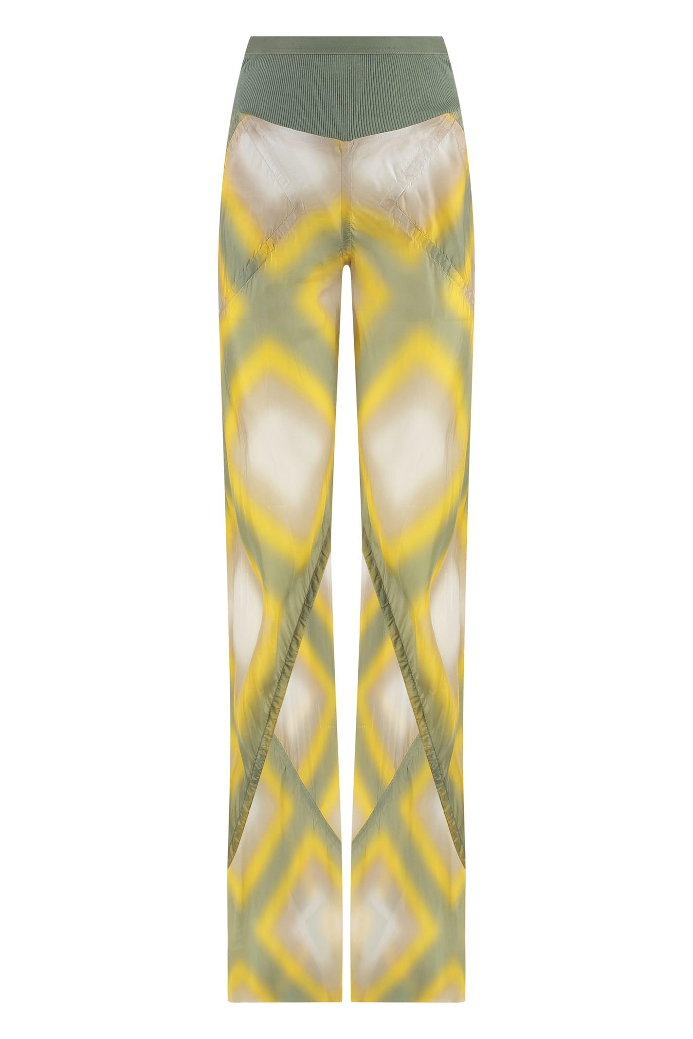 rick owens printed high-rise trousers