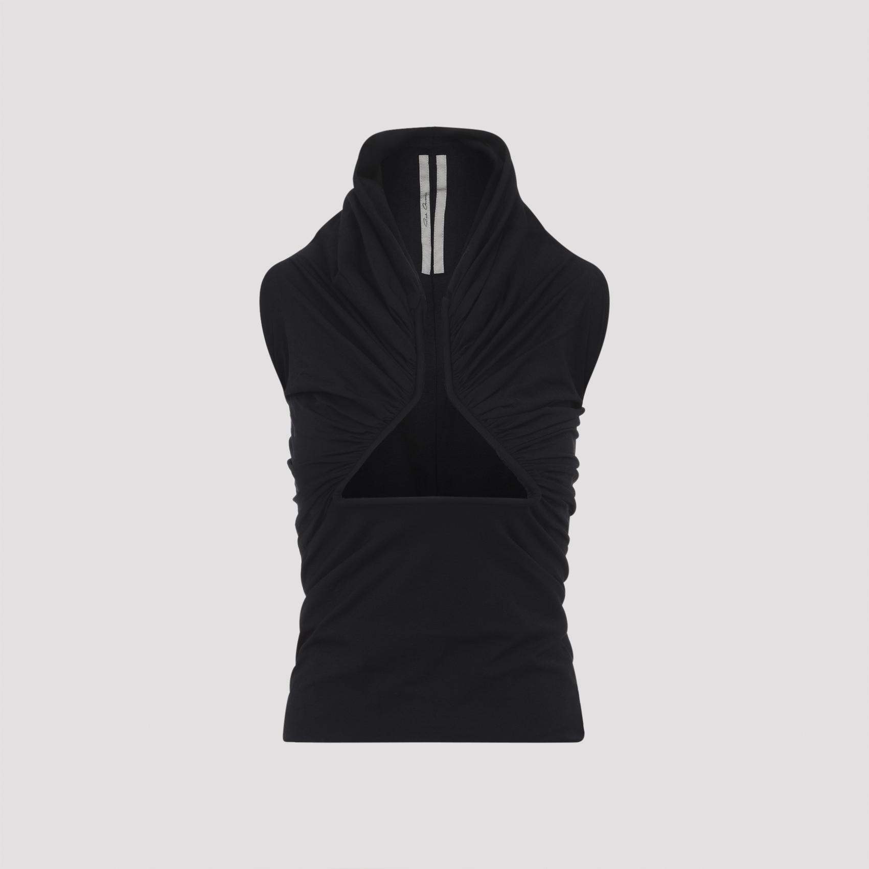 rick owens prong ss top black nylon elastane - women