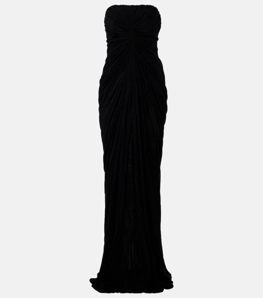 rick owens radiance gathered cotton bustier gown