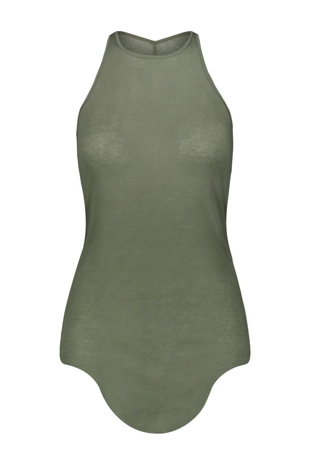 rick owens round neck ribbed tank top