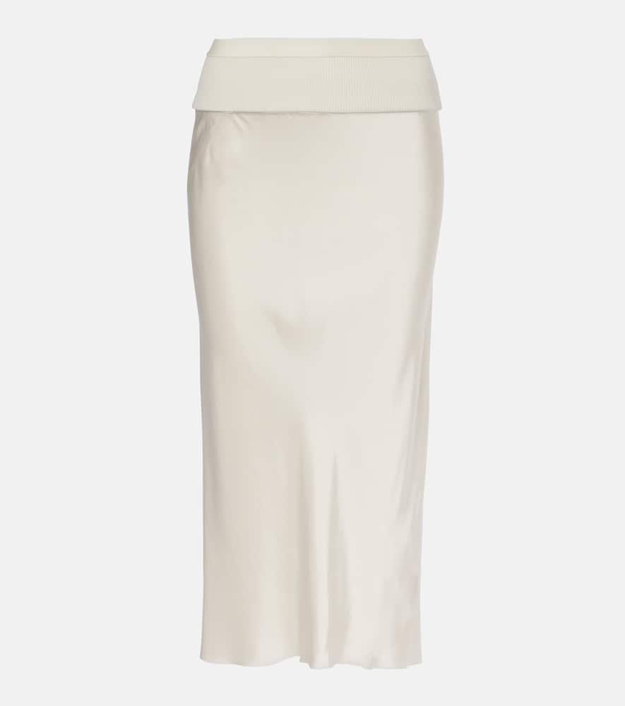 rick owens satin midi skirt