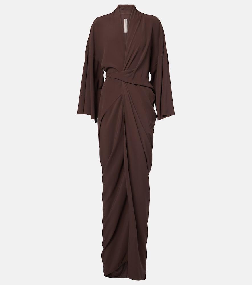 rick owens satin wrap gown