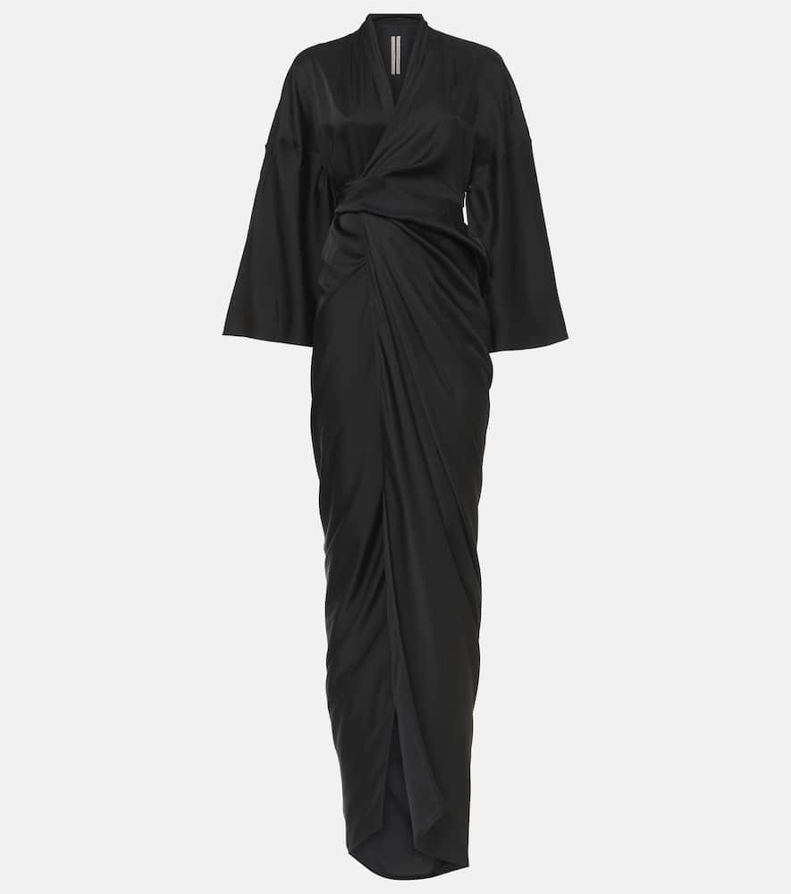 rick owens satin wrap gown