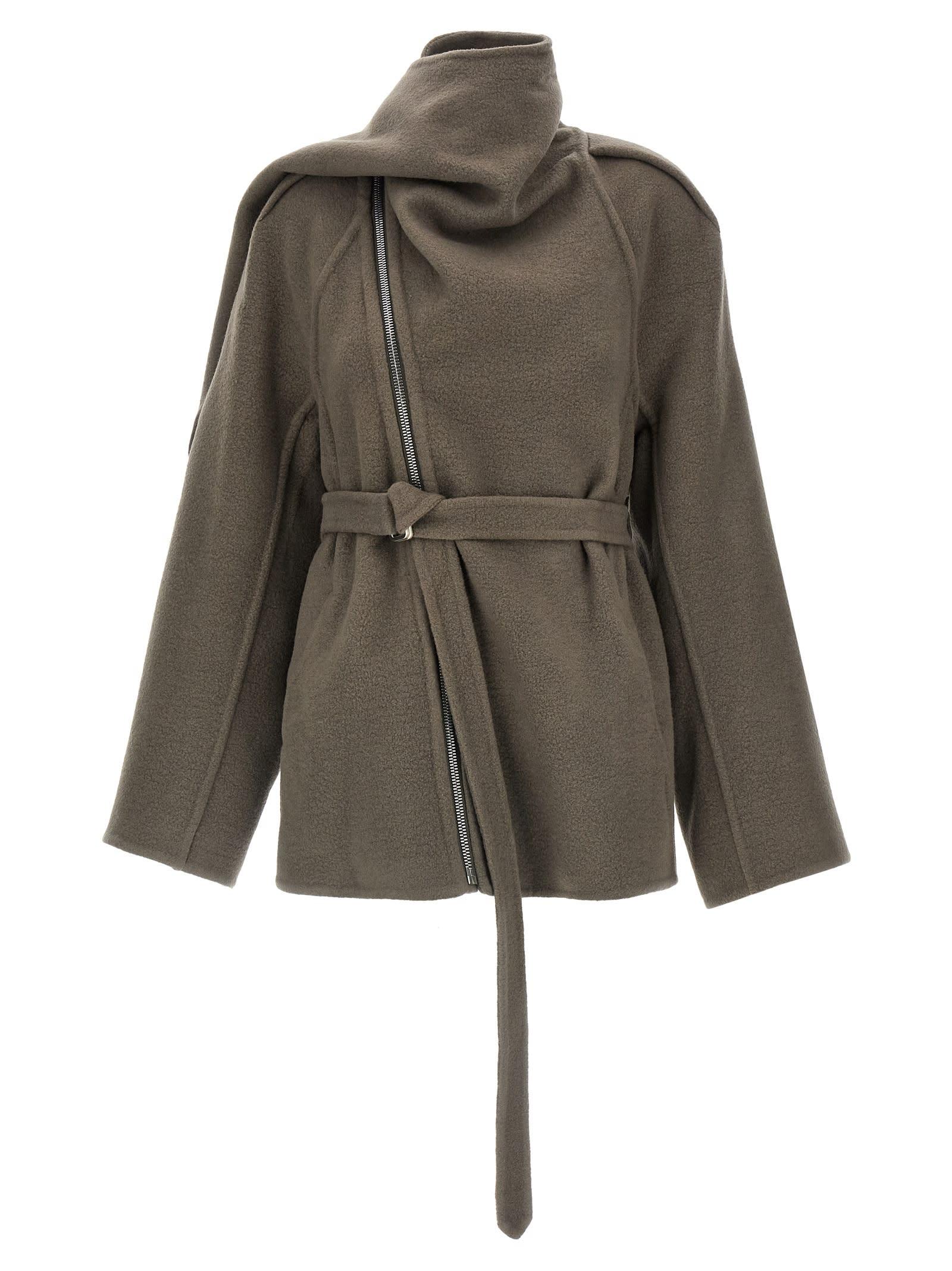 rick owens scarf flight coat