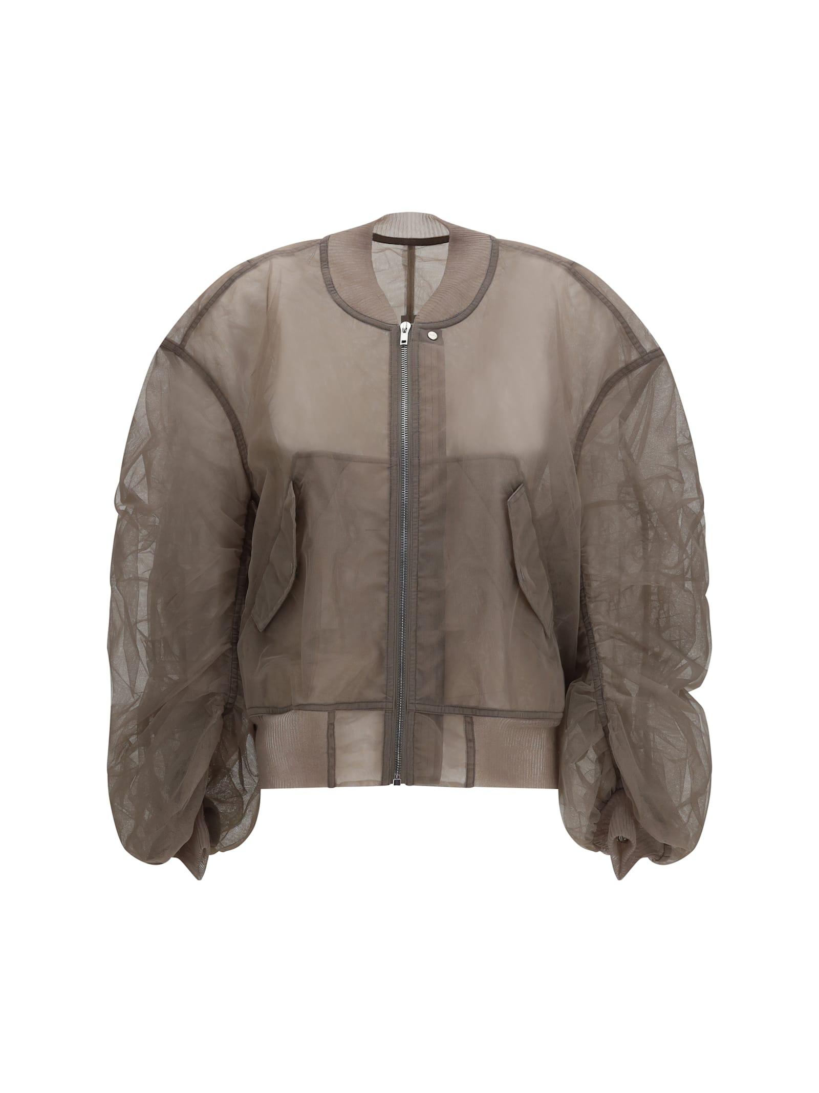 rick owens secchia flight bomber jacket in recycled tulle