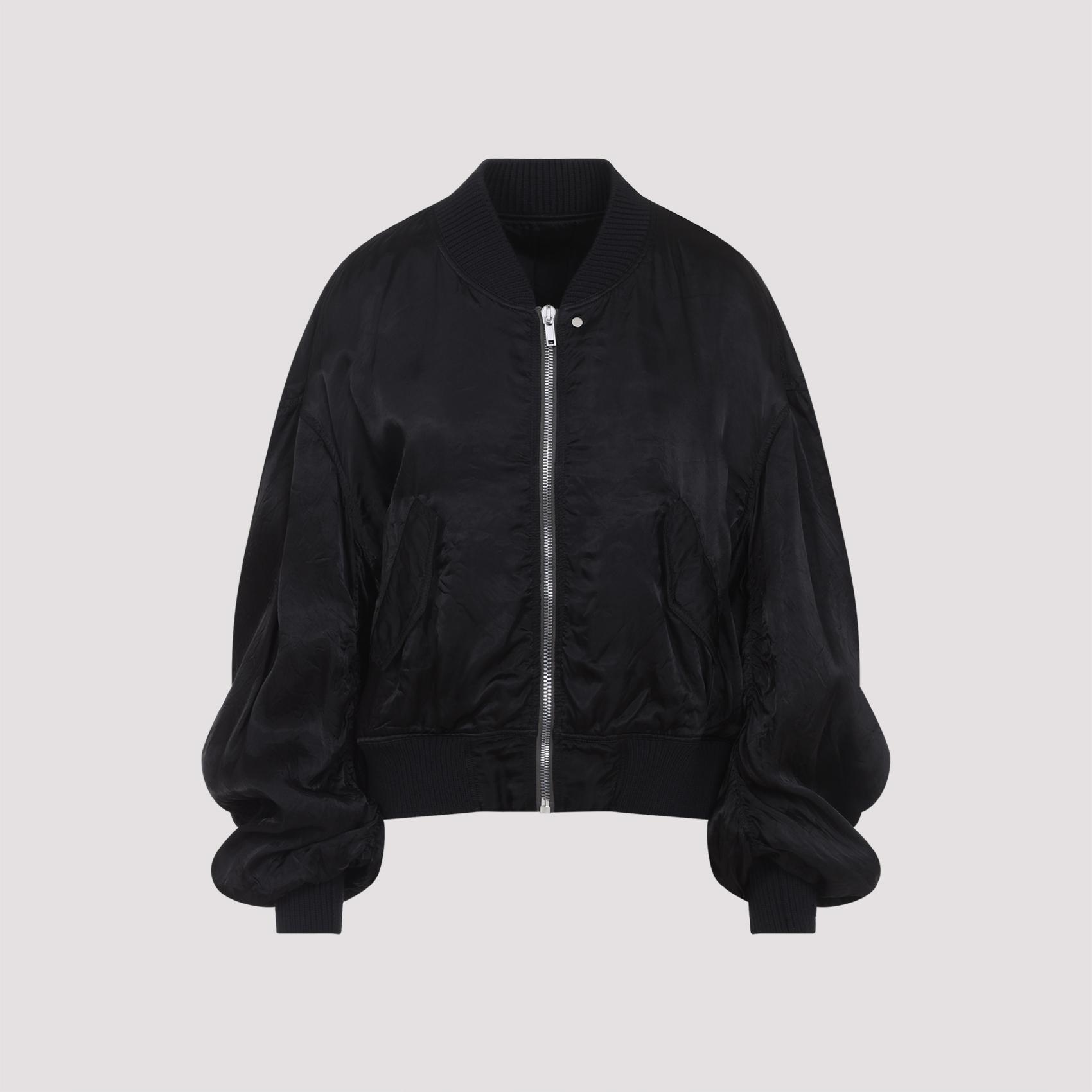 rick owens secchia flight jacket black cupro - women