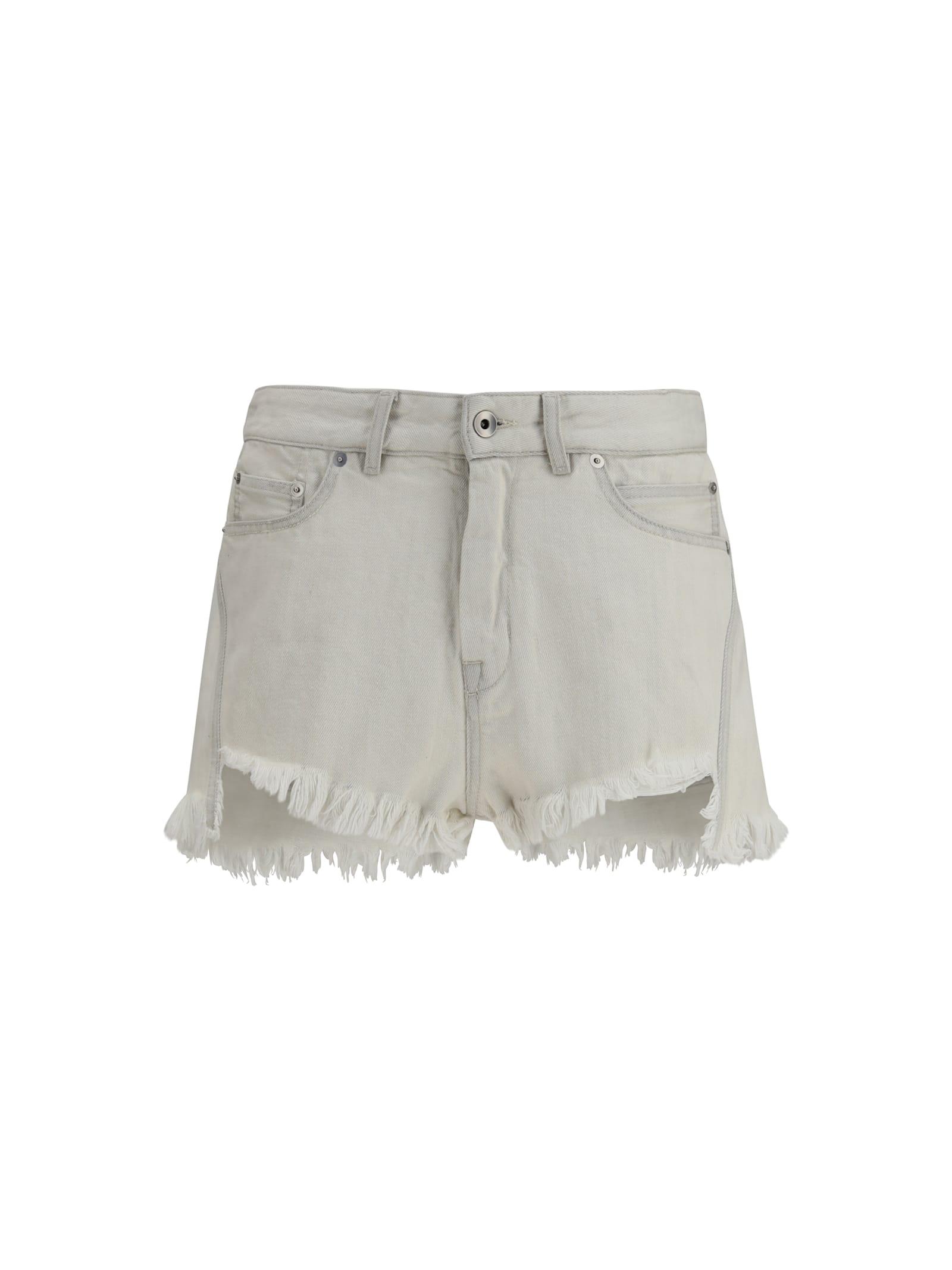 rick owens shorts temple bias cutoffs in denim