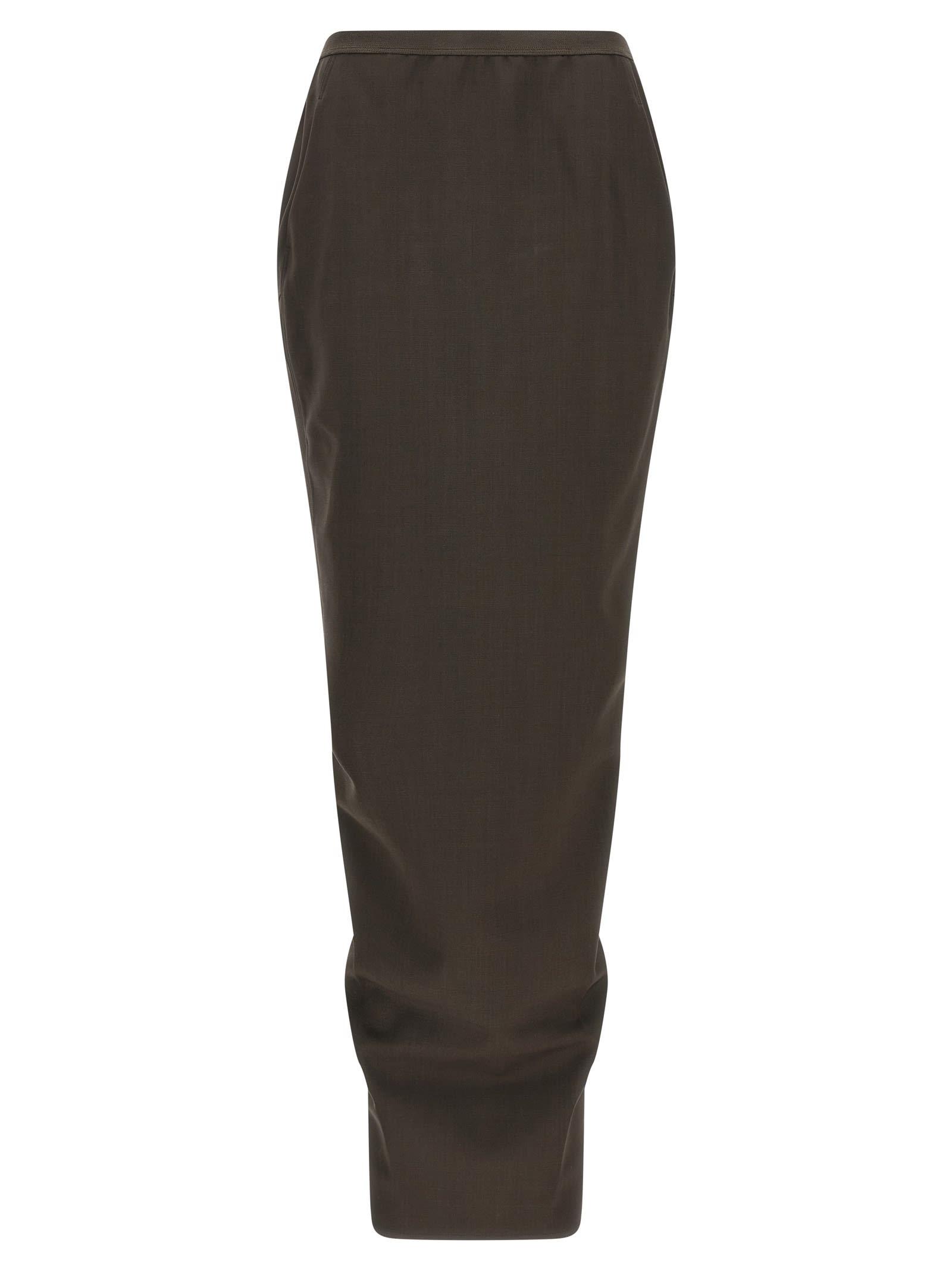 rick owens soft pillar long skirt