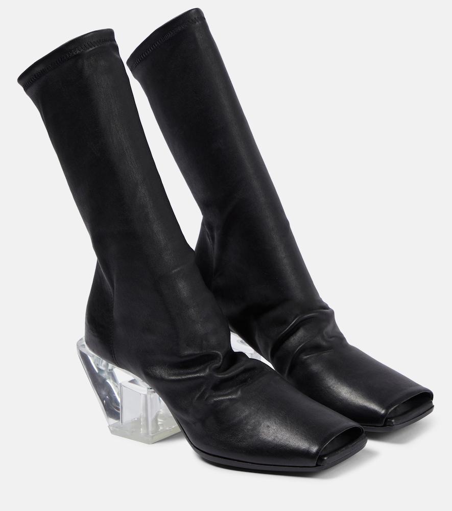 rick owens stretch leather ankle boots