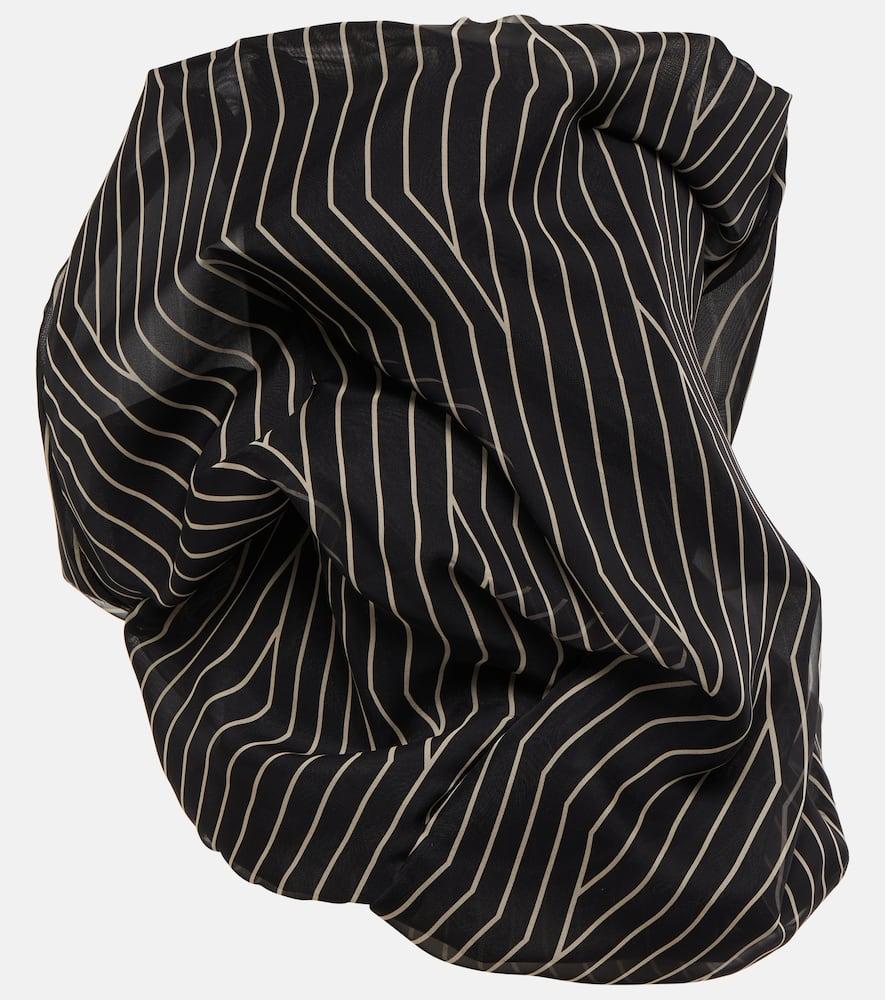 rick owens striped strapless silk top