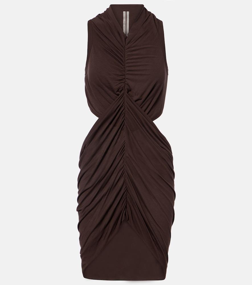 rick owens sunpeel cutout gathered minidress