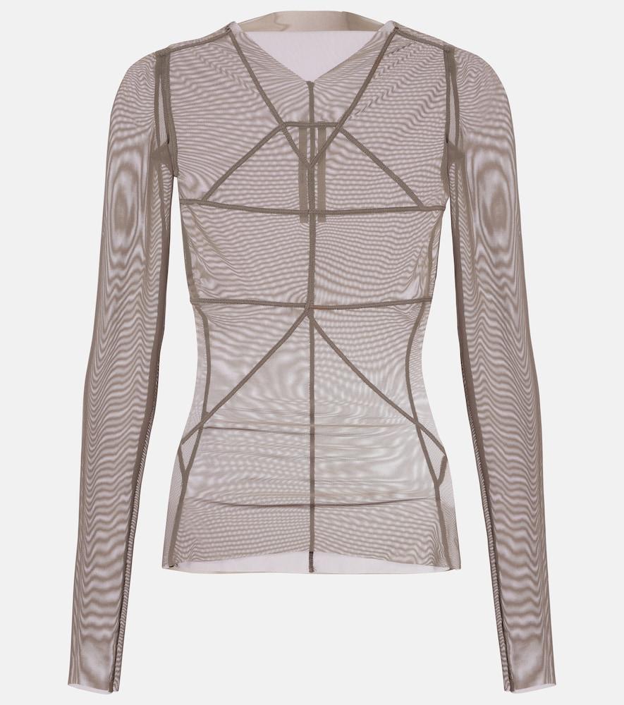 rick owens temple sheer tulle top