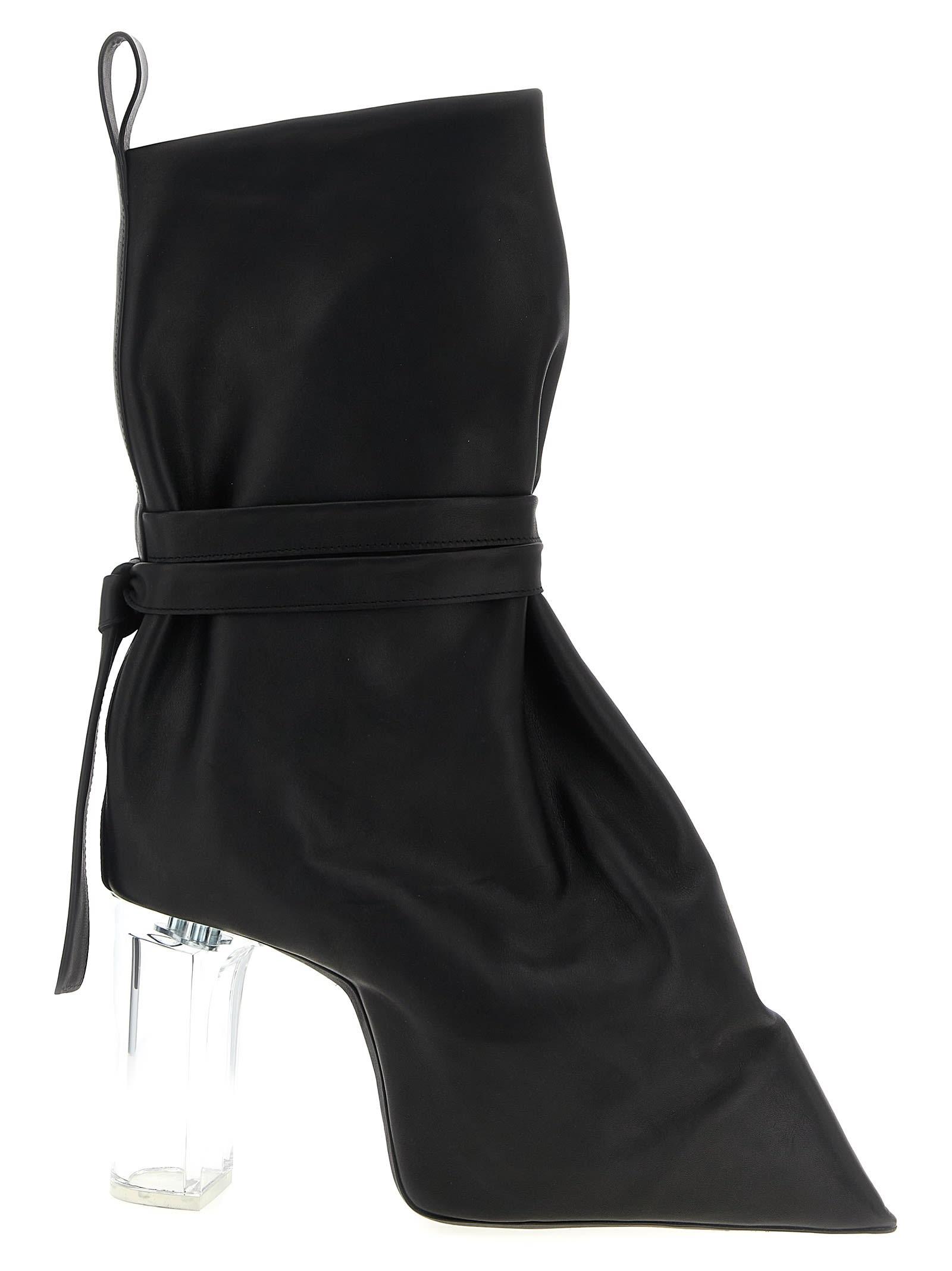 rick owens tied taco kiss ankle boots