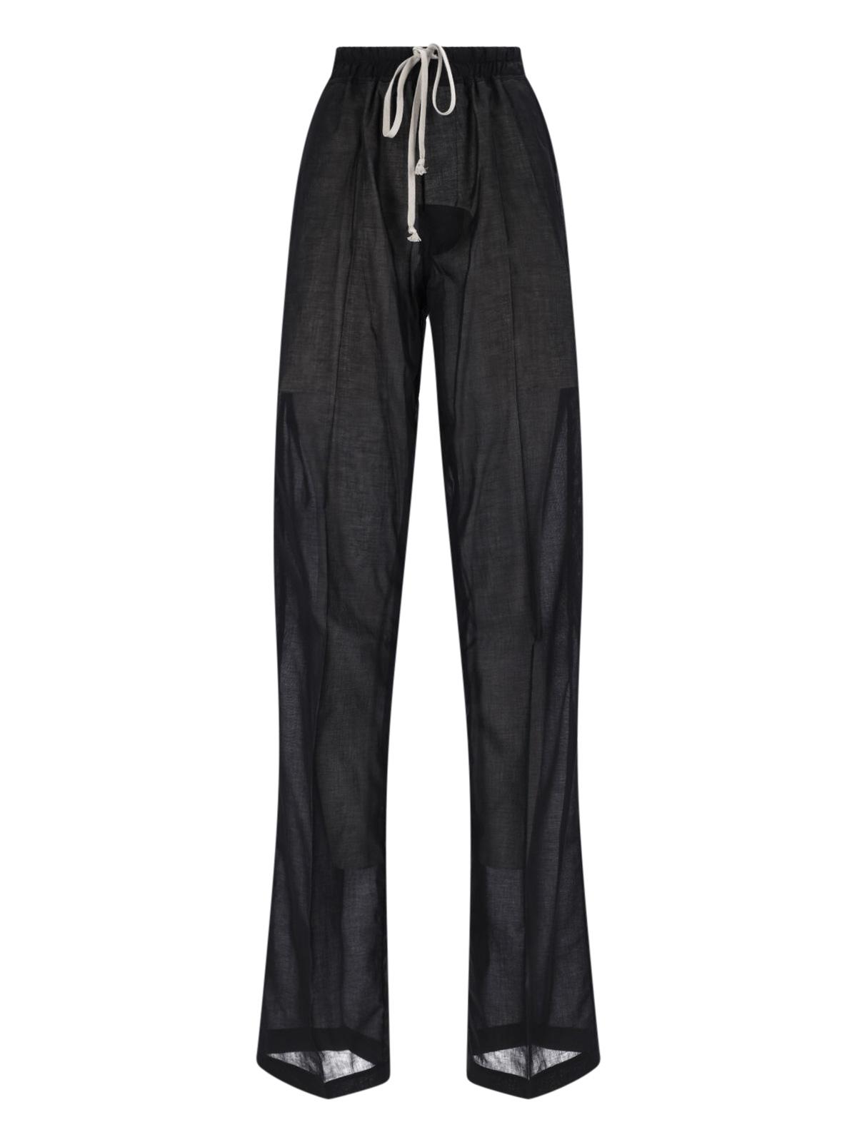 rick owens trousers black cotton - women