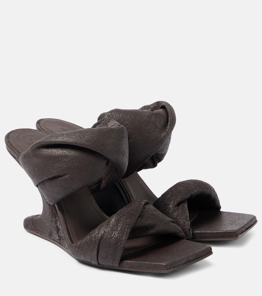 rick owens twisted cantilever 80 leather mules