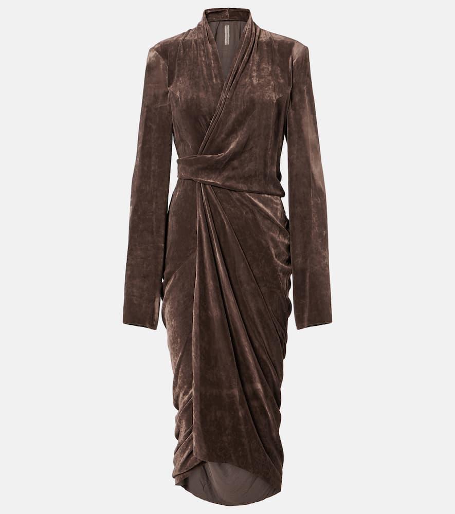 rick owens wrap midi dress