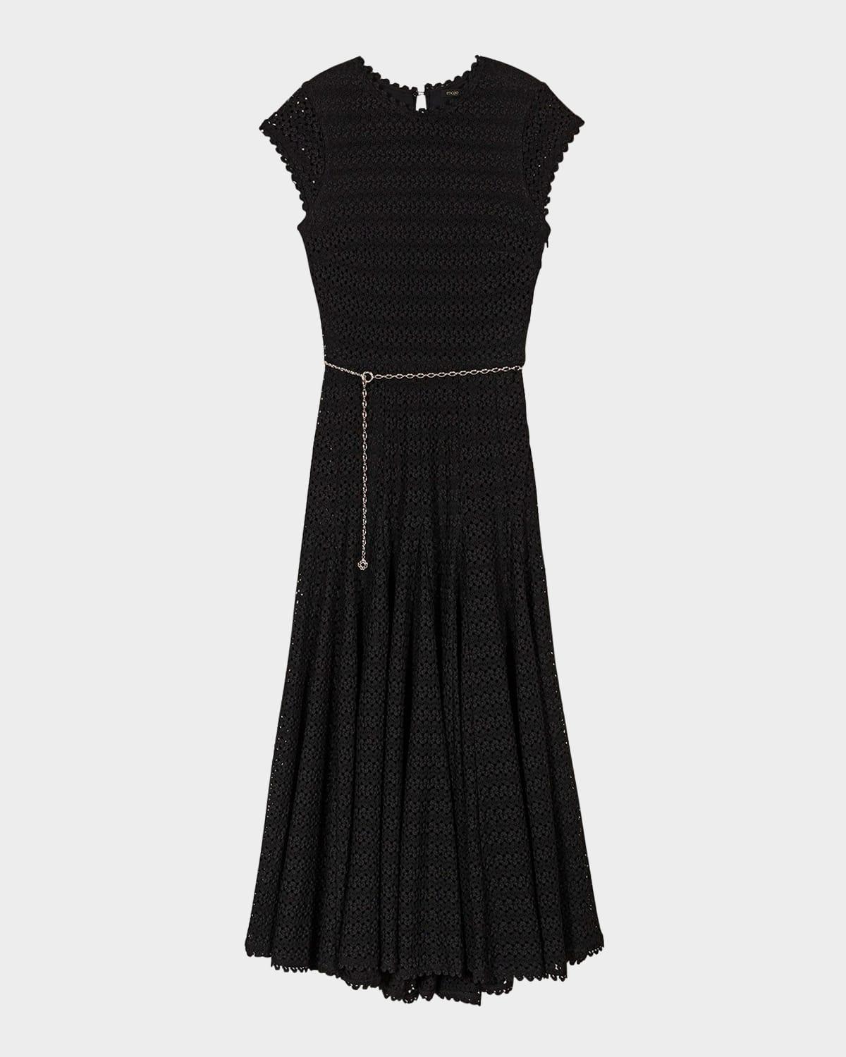 ricocha cap-sleeve knit midi dress
