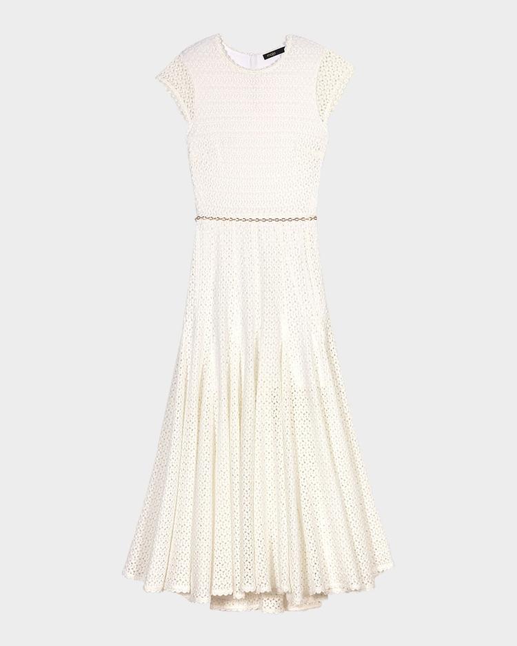 ricocha chain-belt crochet midi dress