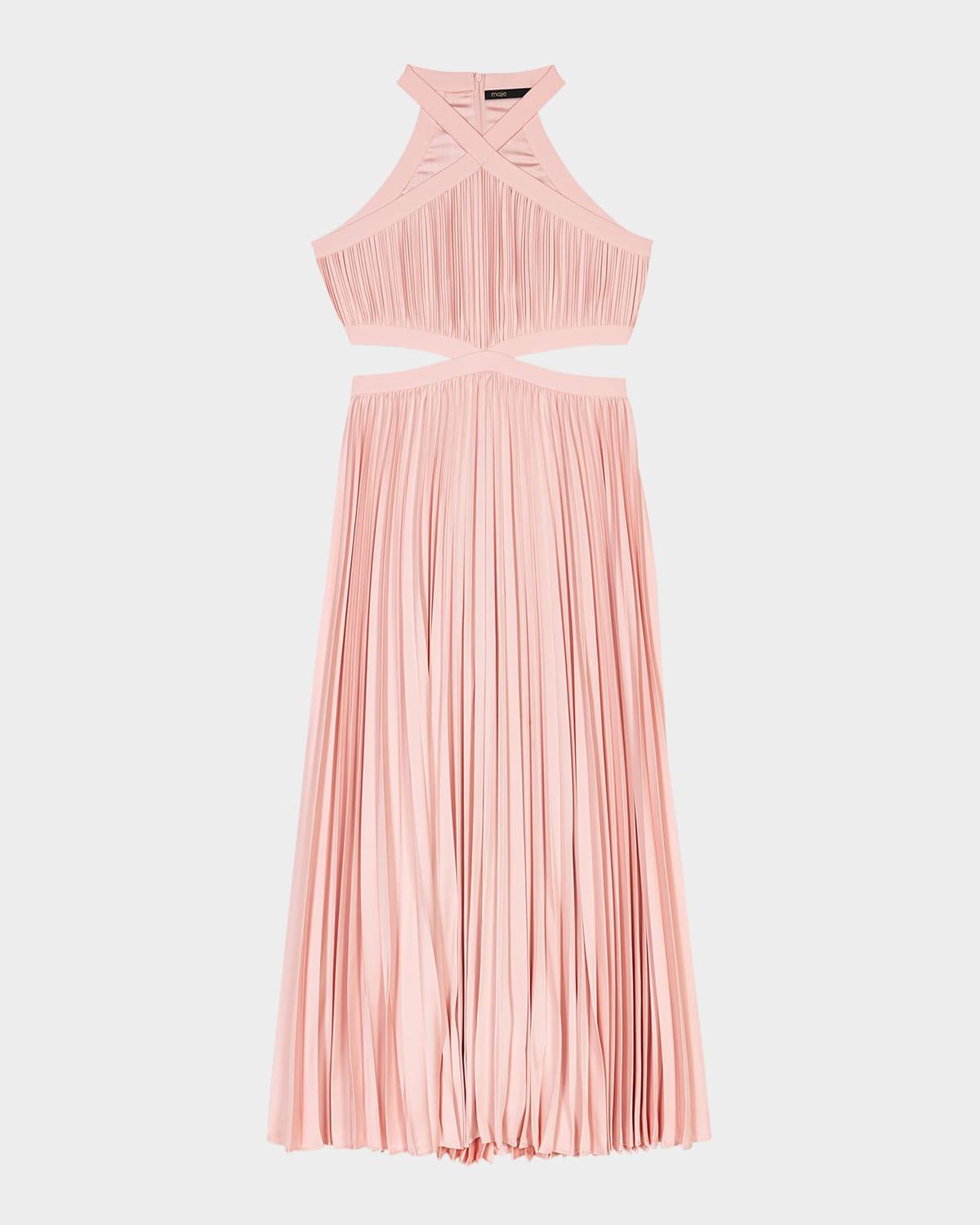 riconil pleated midi dress