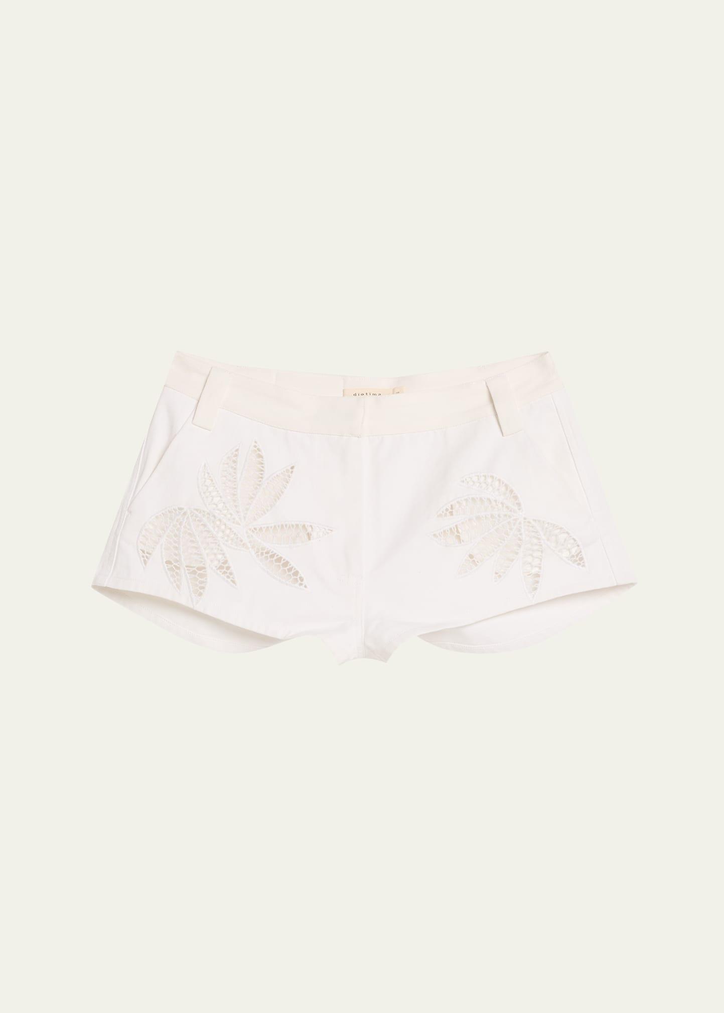 rider botanical cutwork mini shorts