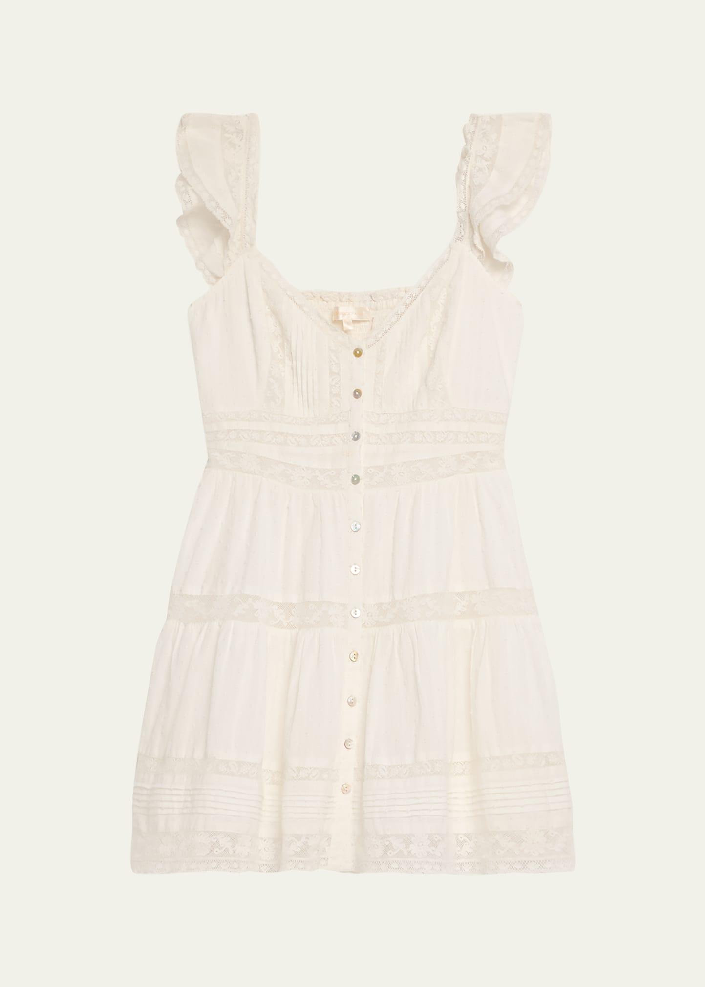 rietta cotton lace-trimmed mini dress