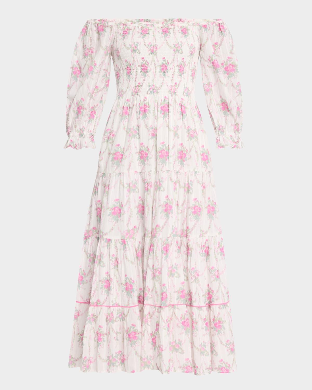 rigby cotton floral midi dress