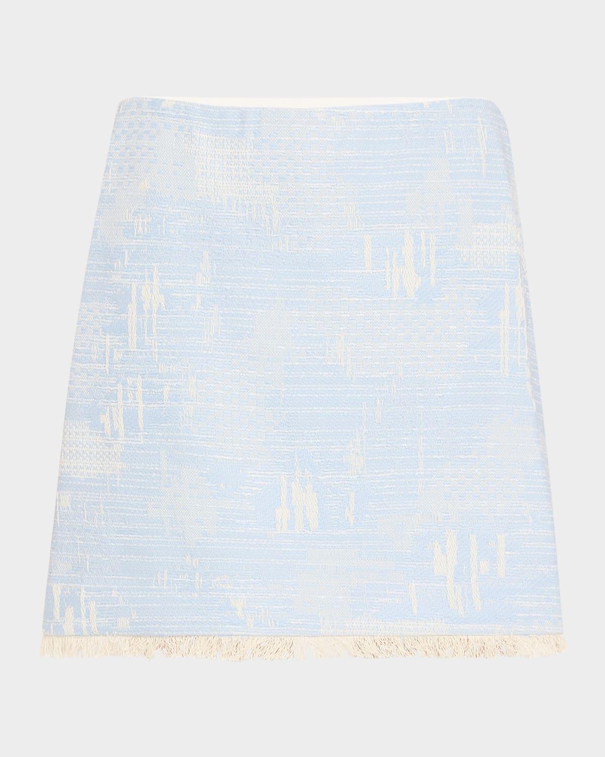 rigby fringe-hem tweed mini skirt