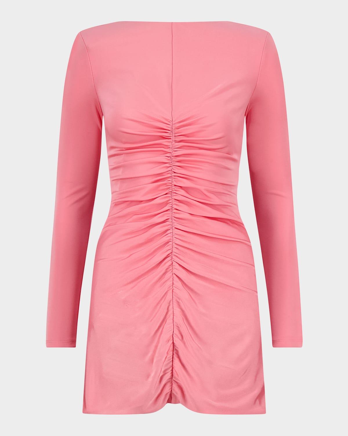 riley ruched jersey mini dress
