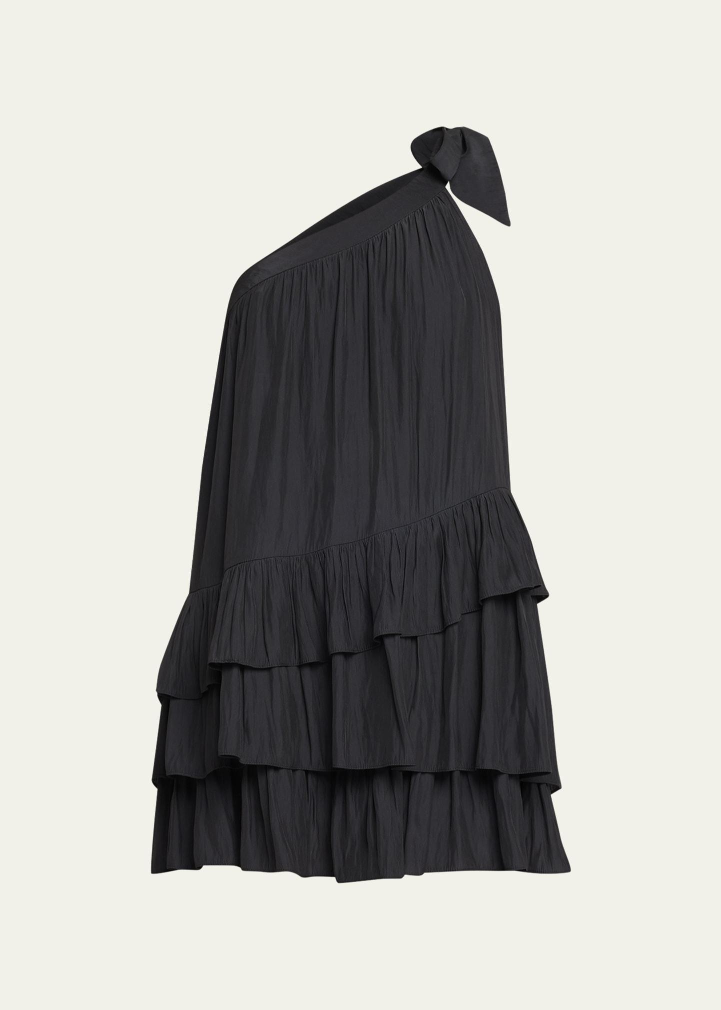 riley tiered asymmetric mini dress