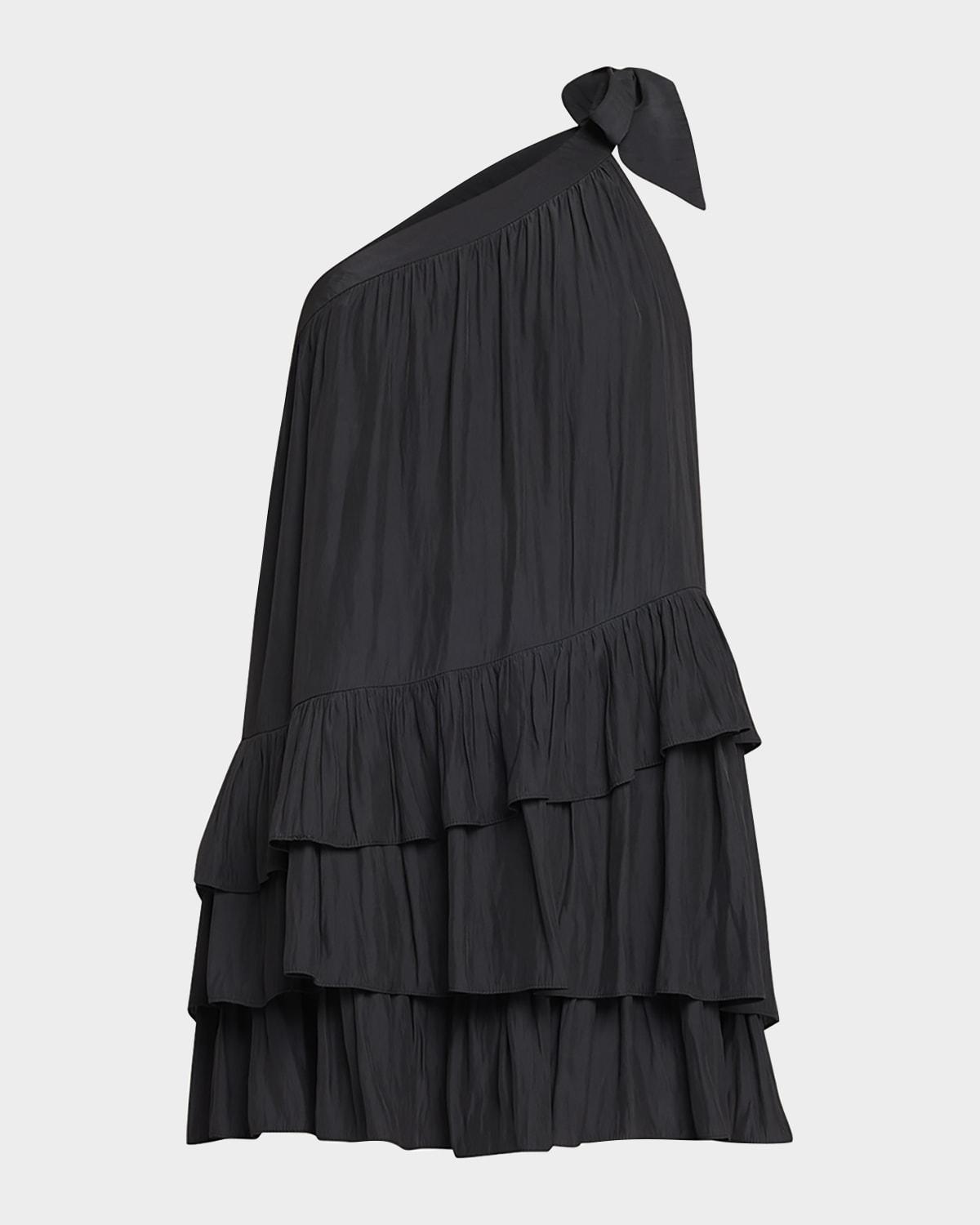 riley tiered asymmetric mini dress