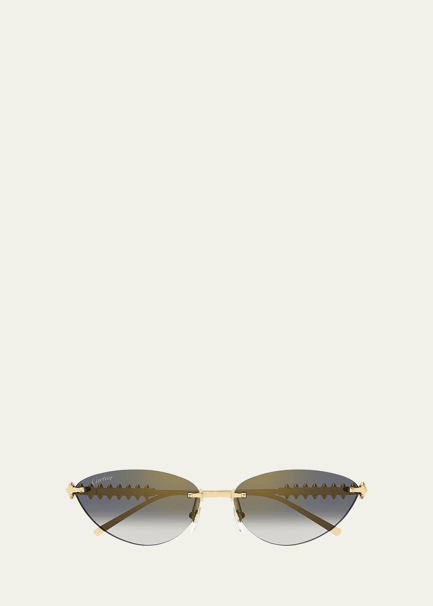 rimless metal cat-eye sunglasses