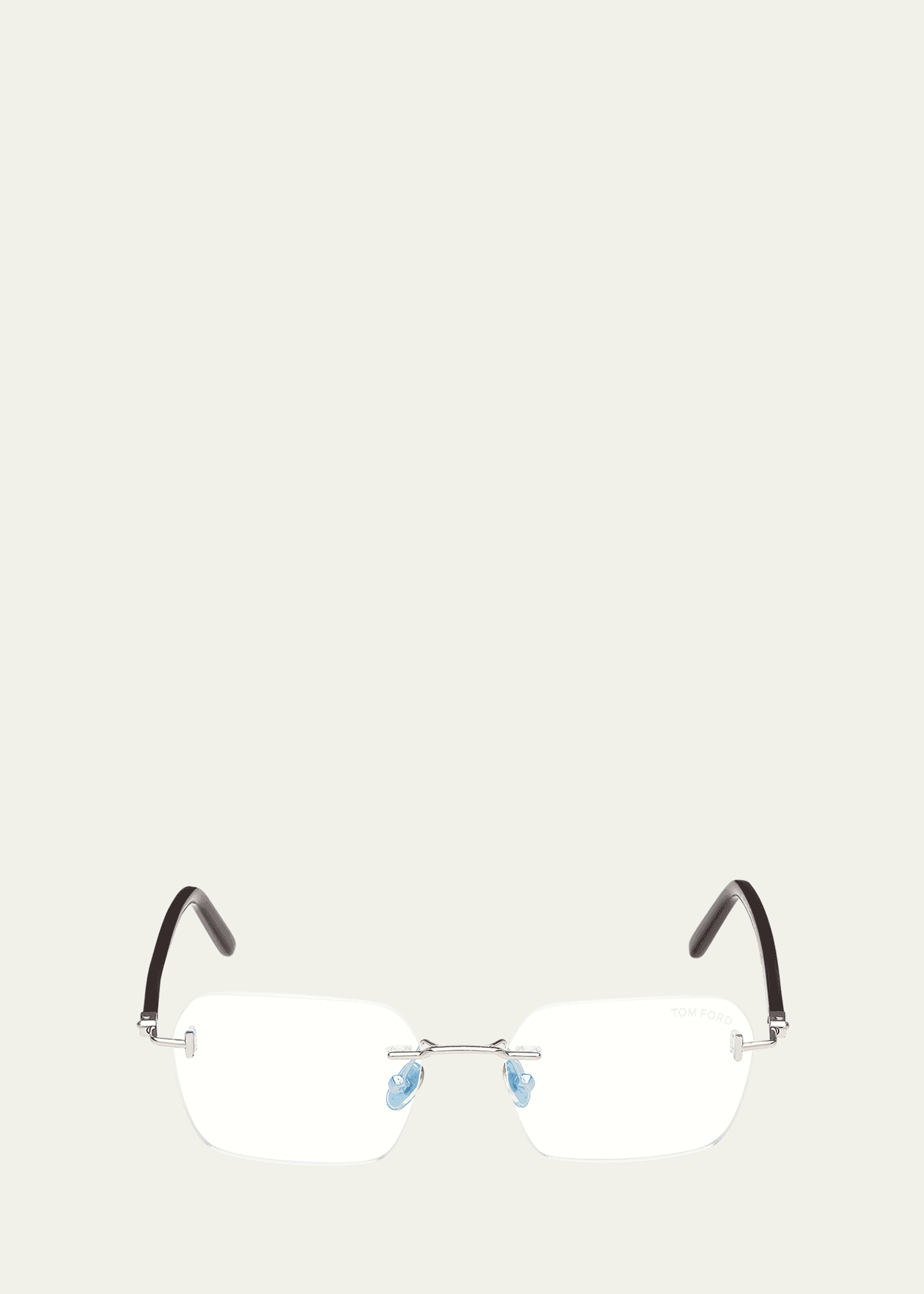 rimless mixed-media rectangle sunglasses