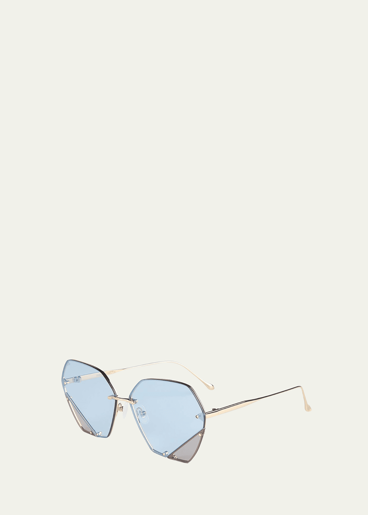 rimless two-tone square sunglasses