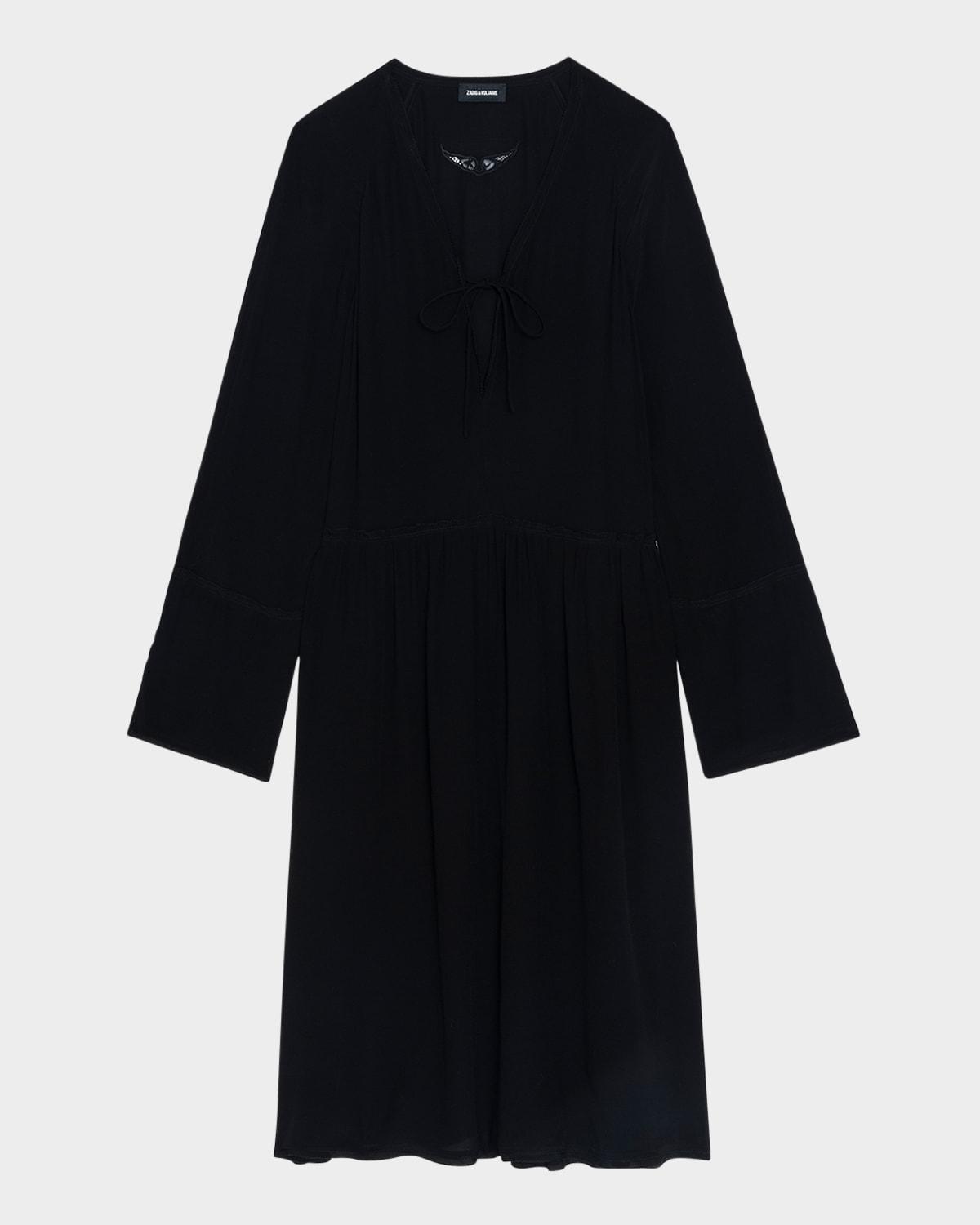 rinas lace-up midi dress