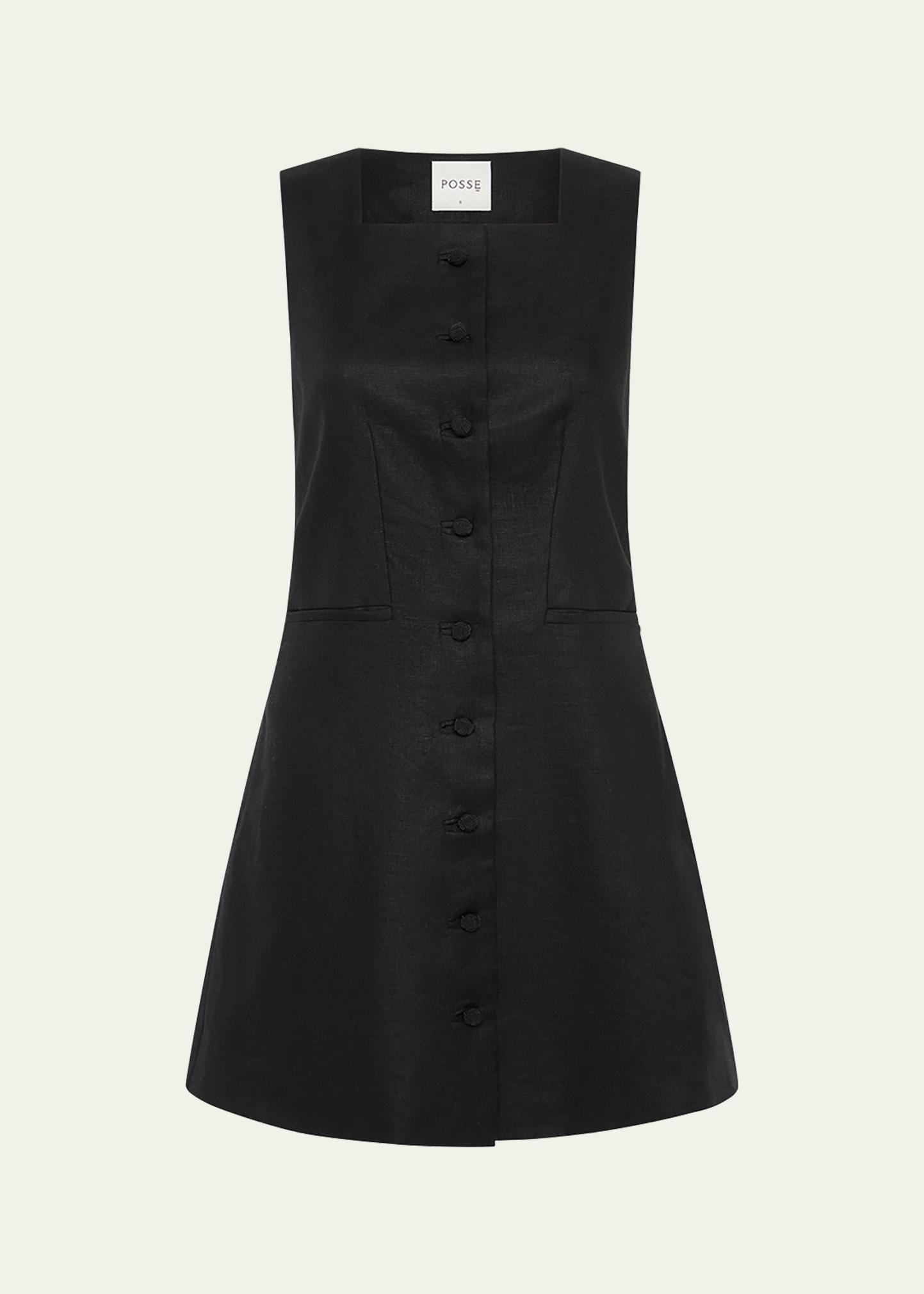 rio button-front mini dress