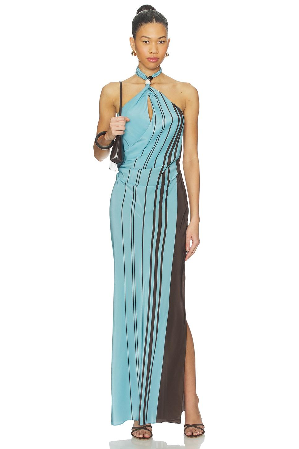 rioja halter scarf maxi dress