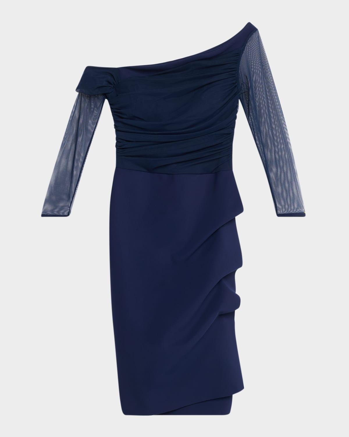 riplania ruched one-shoulder dress