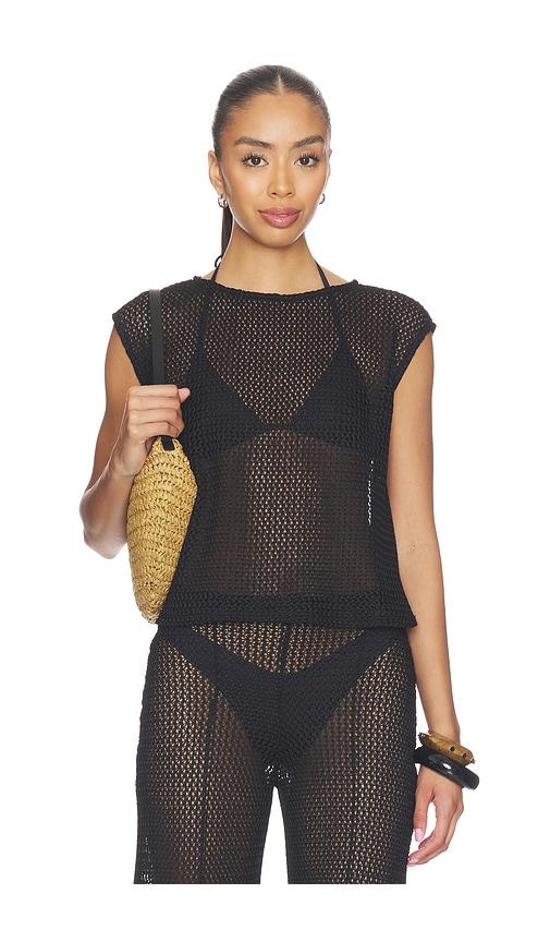 ripley rader fishnet lounge tank in black.
