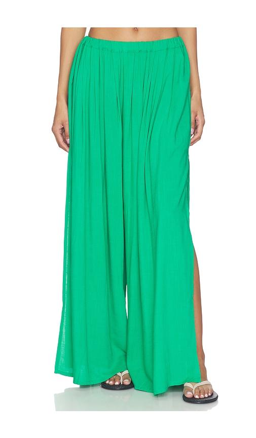 ripley rader linen flowy pant in green.