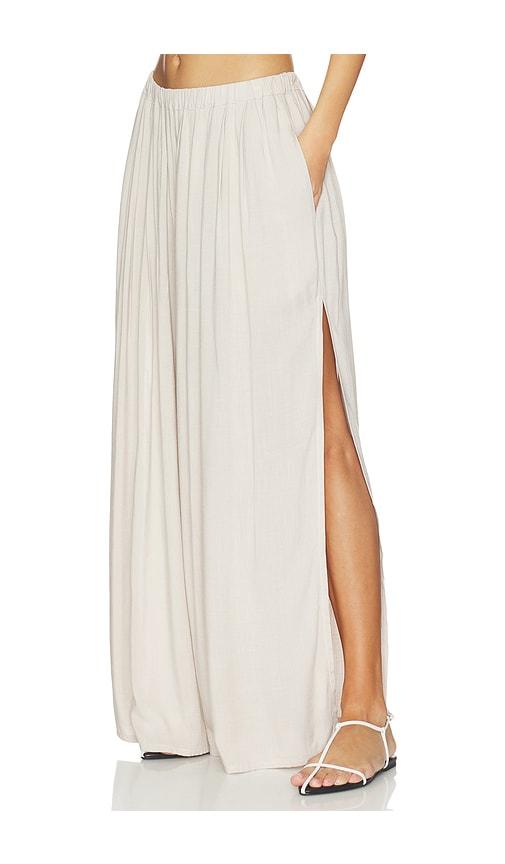 ripley rader linen flowy pant in light grey.