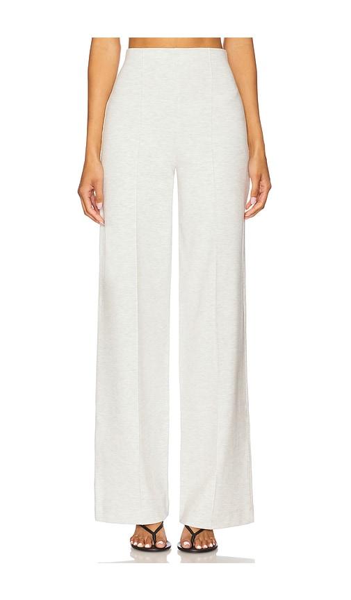 ripley rader ponte knit straight leg pant in light grey.
