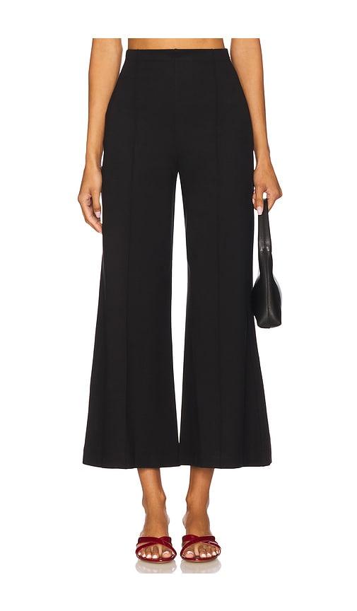 ripley rader ponte knit wide cropped leg pant in black.