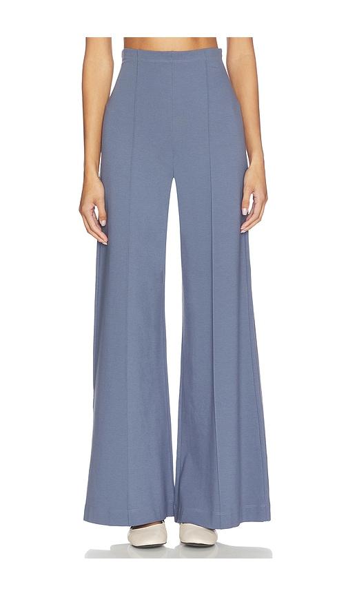 ripley rader ponte knit wide leg pant in blue.