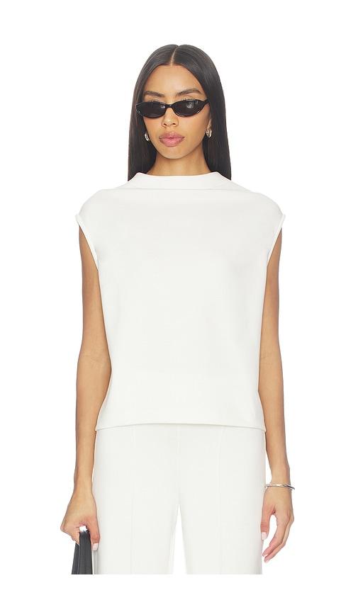 ripley rader scuba cowl neck top in white.