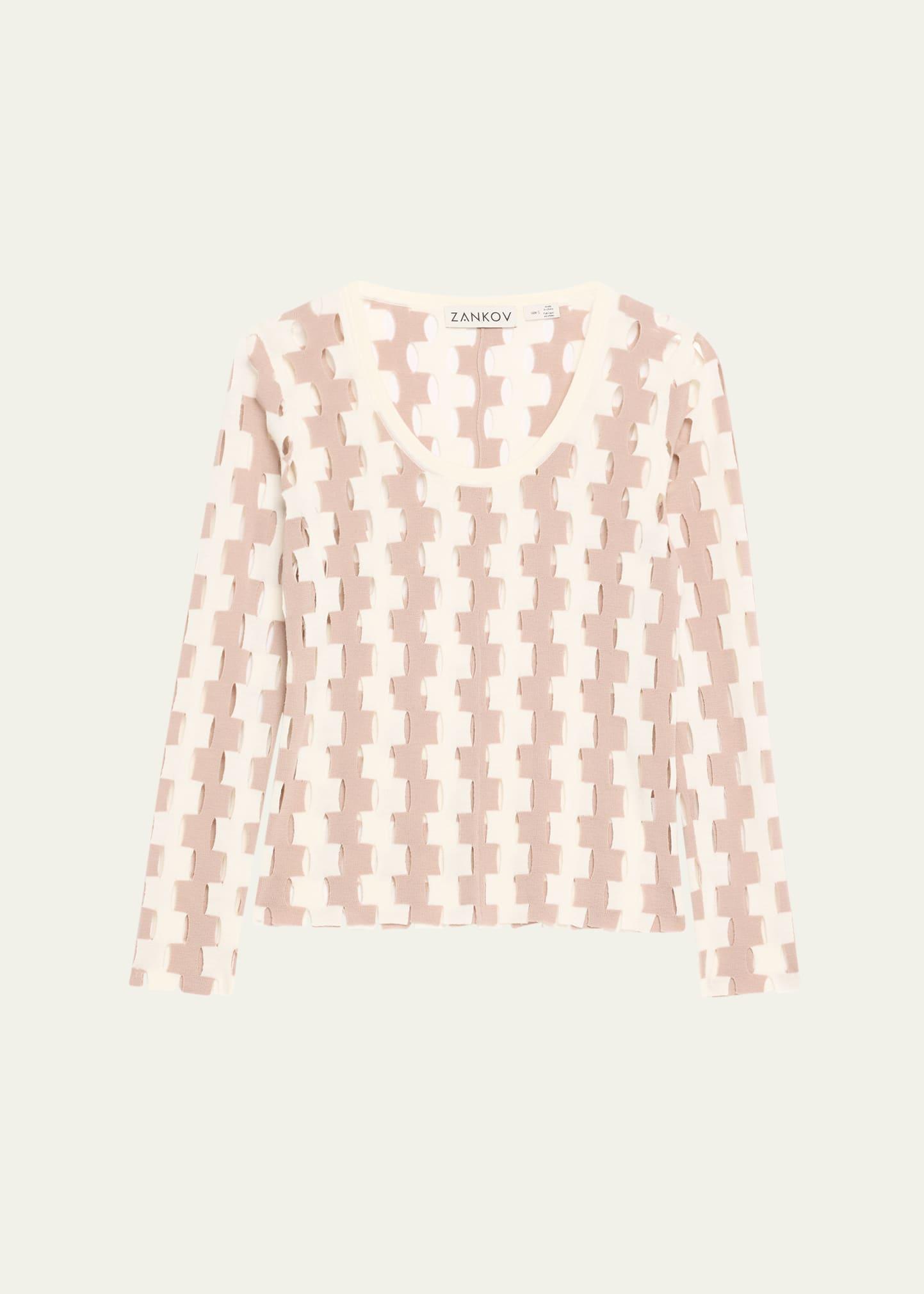 rita abstract merino wool top