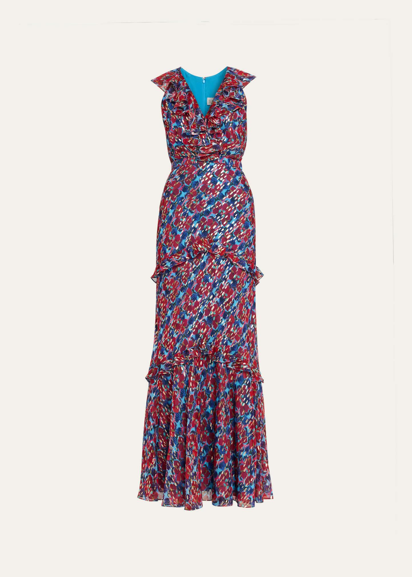 rita floral ruffled maxi dress