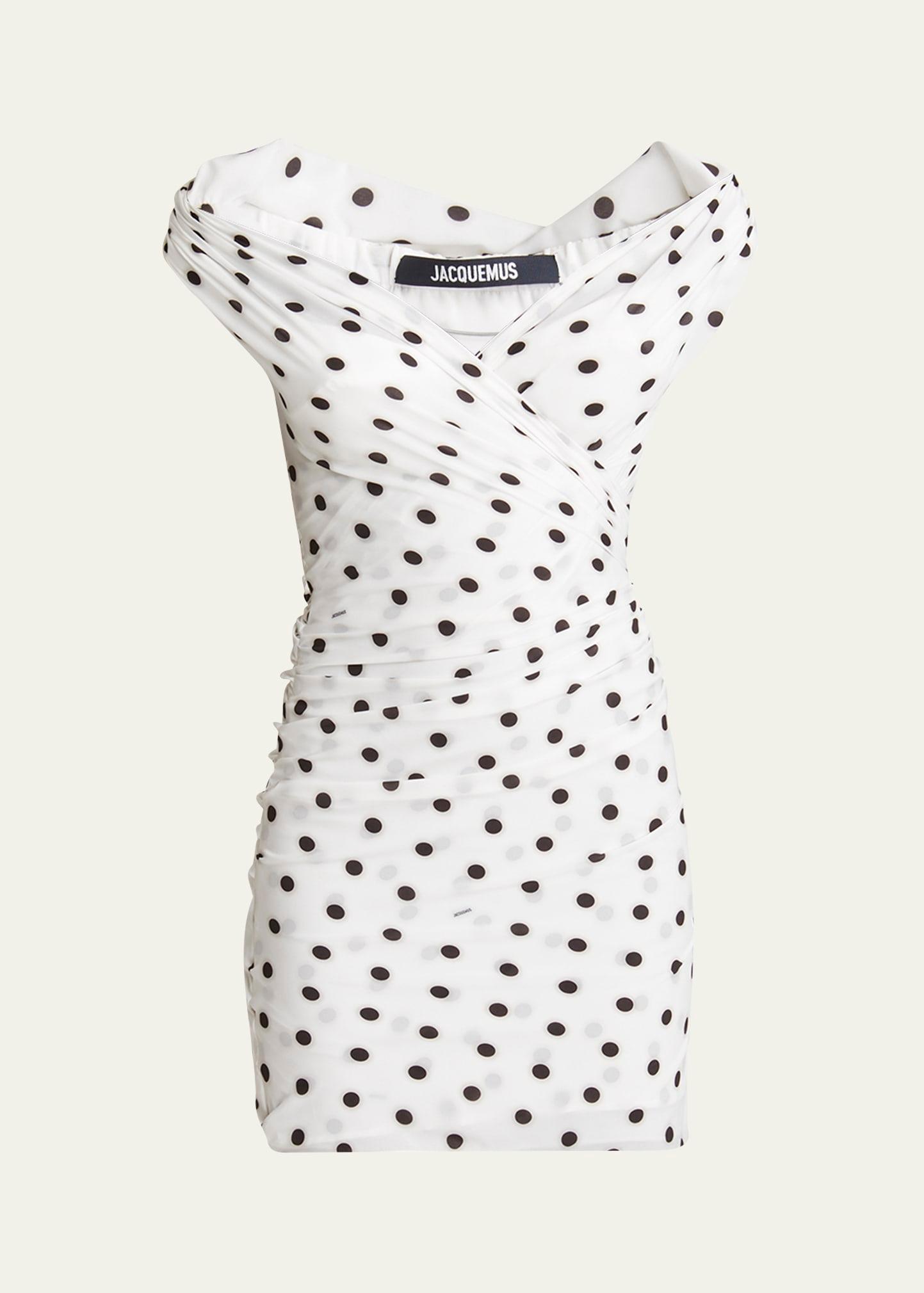 rita polka dot off-shoulder mini dress